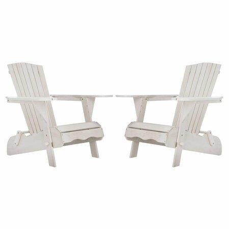 SAFAVIEH Breetel Adirondack Chair, White, 2PK PAT7034C-SET2